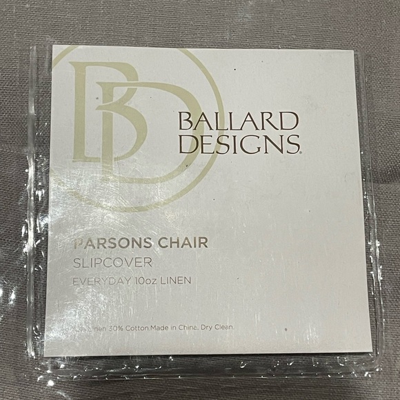 Ballard Design Parsons Chair Linen Slipcover in Gray - Picture 2 of 4